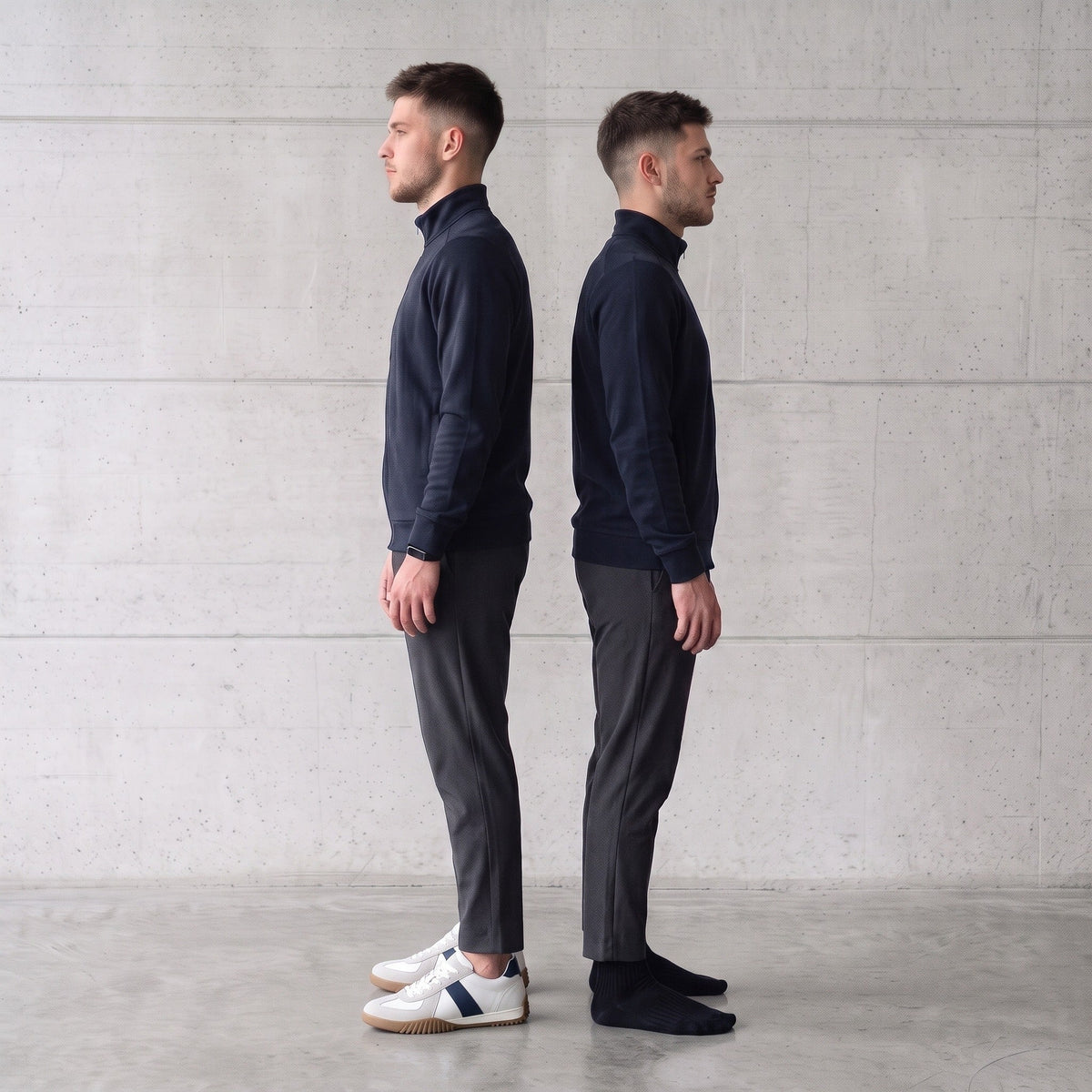 Tempo Grigio, same man different height