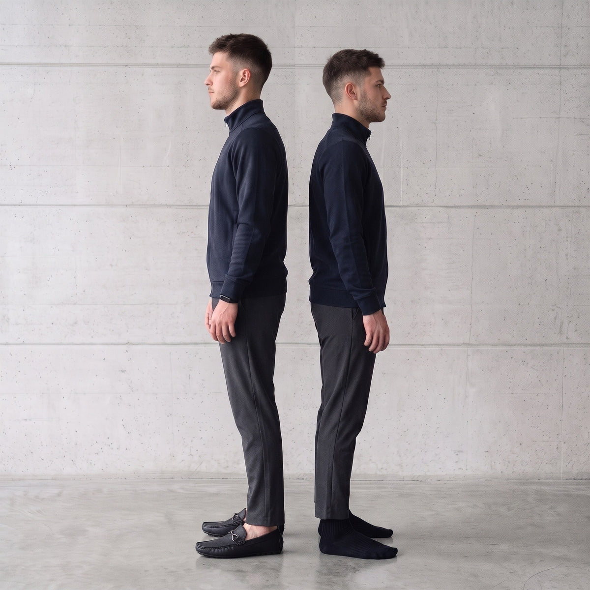 Riviera Nero, same man different height
